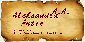 Aleksandra Antić vizit kartica